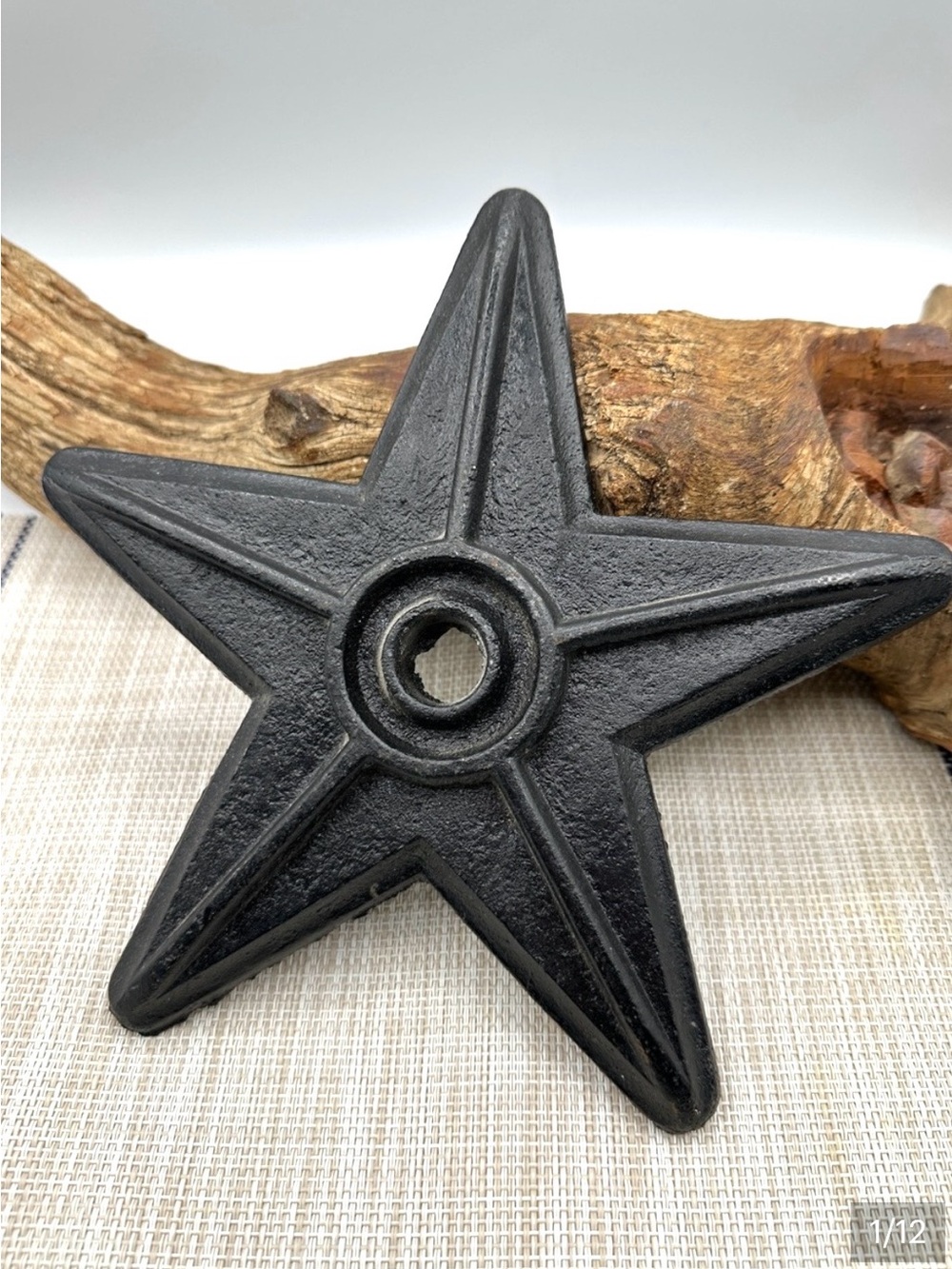 Architectural cast-iron 5 point Star. 4.5”radius. Vintage not Reproduction